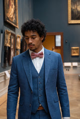 Nœud papillon en tweed rose pour homme
