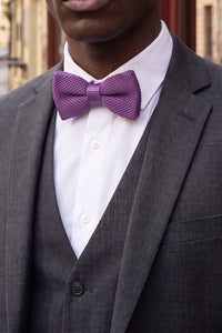 Nœud papillon violet tricoté pour homme