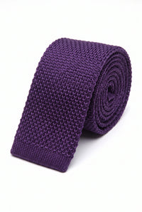 Cravate tricotée violette pour homme