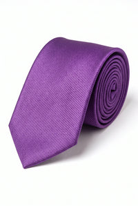 Cravate fine violette unie de 6 cm pour homme