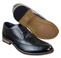 Mens Real Leather Laced Gatsby Brouges Smart Designer Retro Vintage Shoes