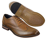 Mens Real Leather Laced Gatsby Brouges Smart Designer Retro Vintage Shoes