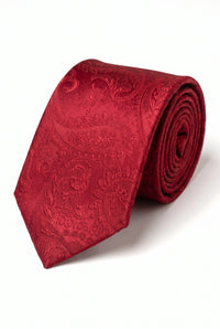 Coffret cadeau cravate rouge à motif cachemire pour homme