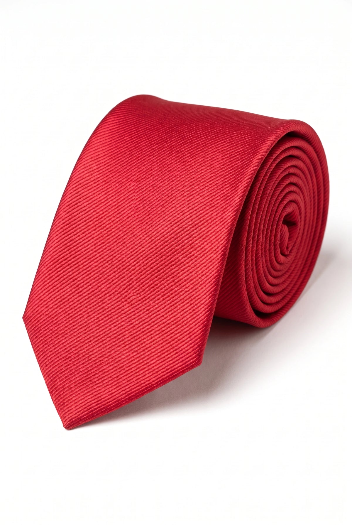 Cravate rouge unie et fine pour homme