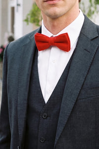 Nœud papillon en tweed rouge pour homme