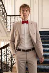 Nœud papillon en tweed rouge pour homme