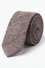 Cravate en tweed rouge mélangé laine pour homme