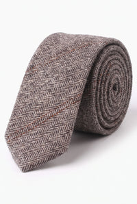 Cravate en tweed rouge mélangé laine pour homme