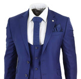 Mens Royal Blue 3 Piece Wedding Suit