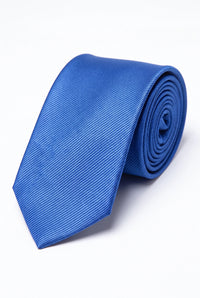 Cravate fine bleu roi pour homme, 6 cm