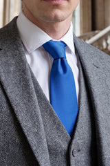 Cravate fine bleu roi pour homme, 6 cm