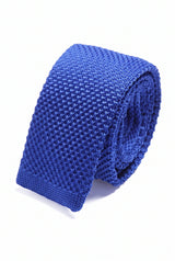 Cravate tricotée bleu roi pour homme