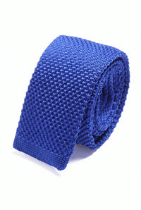 Cravate tricotée bleu roi pour homme