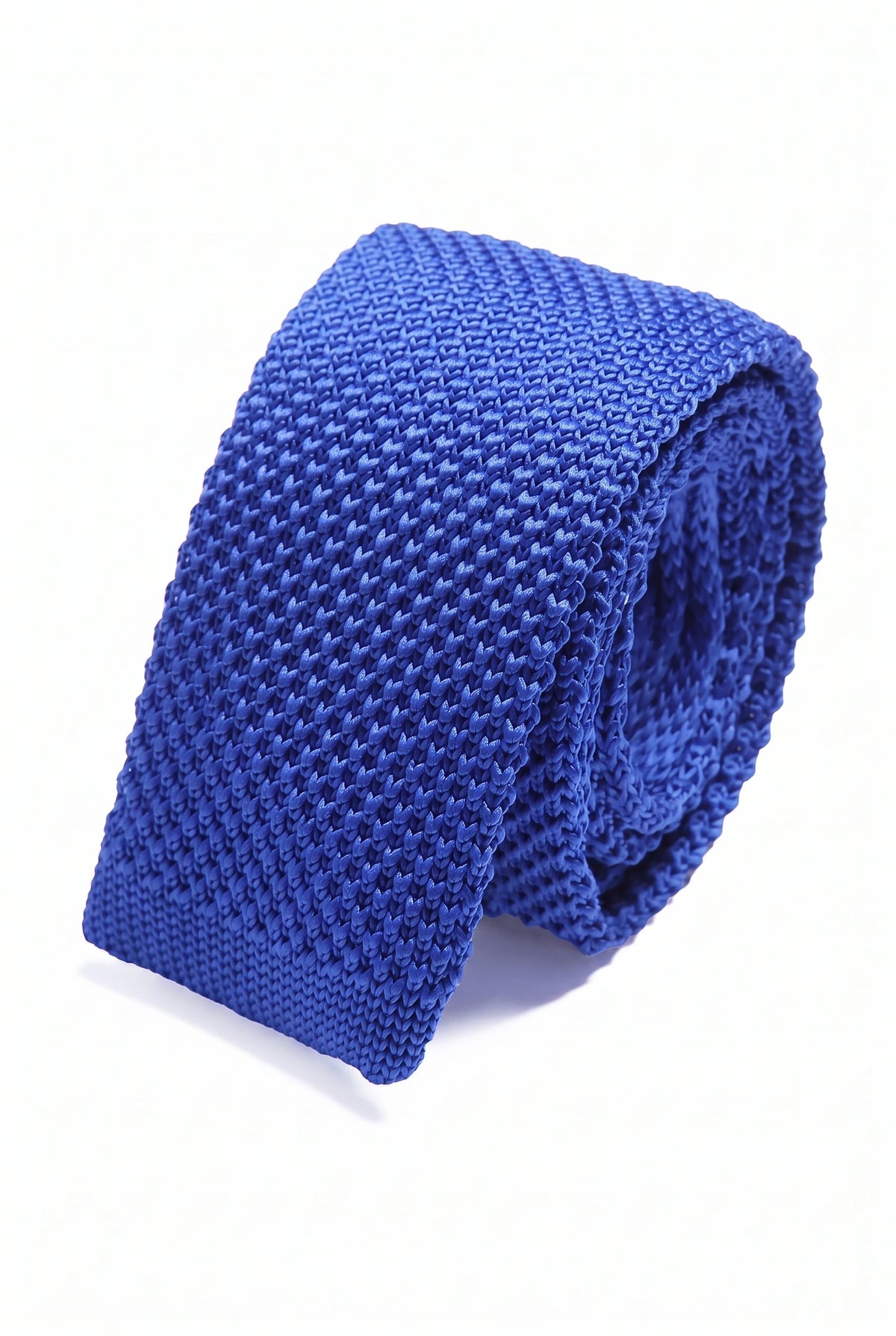 Cravate tricotée bleu roi pour homme