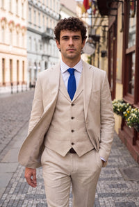 Cravate tricotée bleu roi pour homme