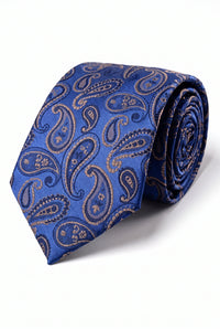 Cravate bleu roi à motif cachemire pour homme