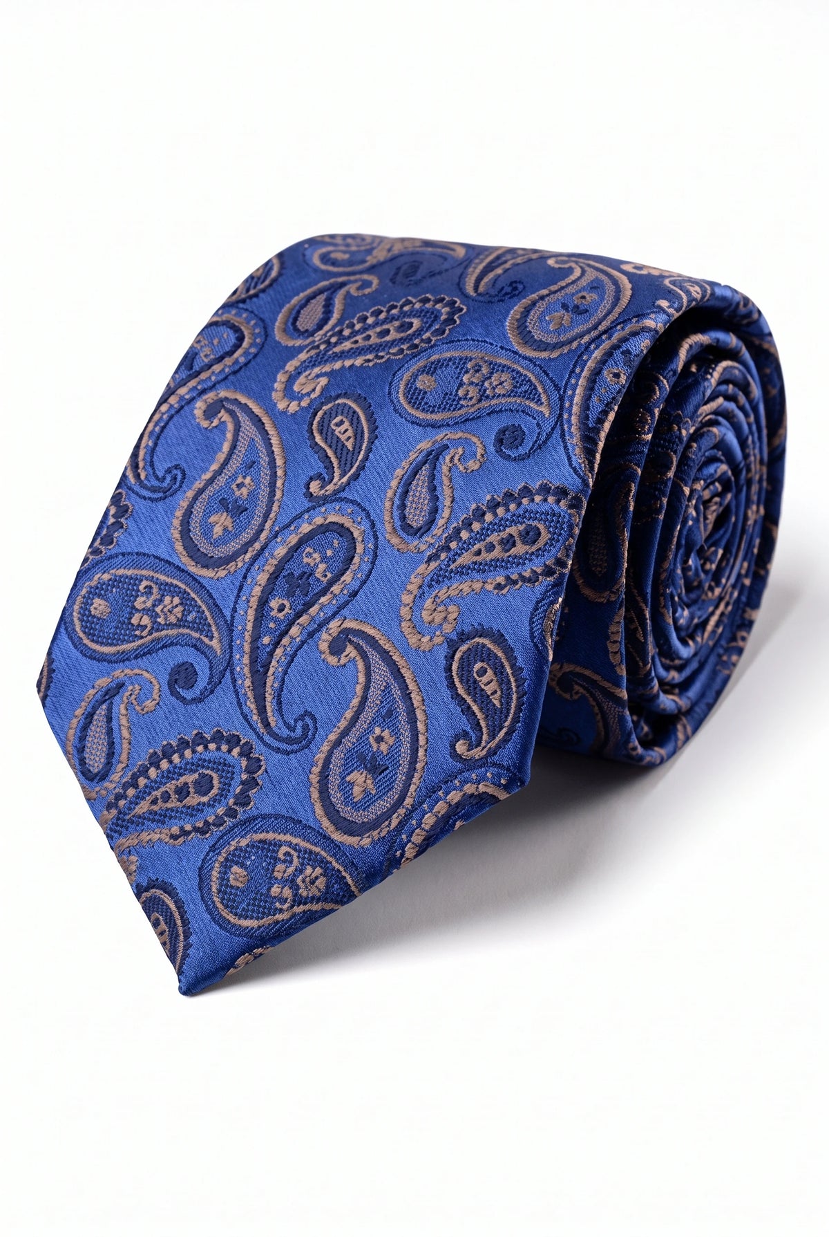 Cravate bleu roi à motif cachemire pour homme