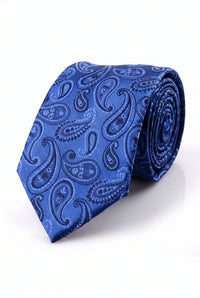 Cravate bleu roi à motifs cachemire pour homme