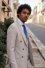 Cravate tissée texturée bleu roi pour homme