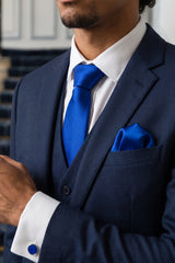 Ensemble de cravates bleu roi pour homme