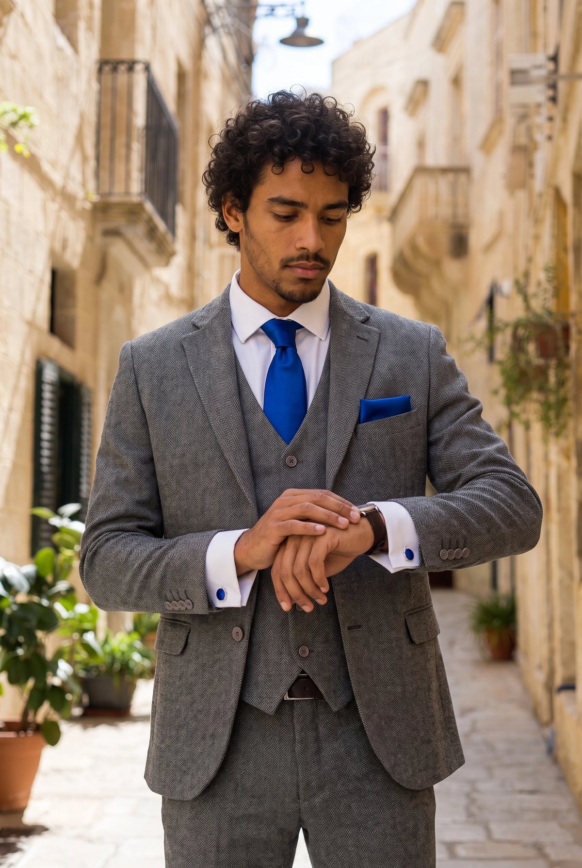 Ensemble de cravates bleu roi pour homme