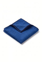 Pochette de costume pour homme en tweed bleu roi mélangé laine