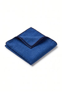 Pochette de costume pour homme en tweed bleu roi mélangé laine