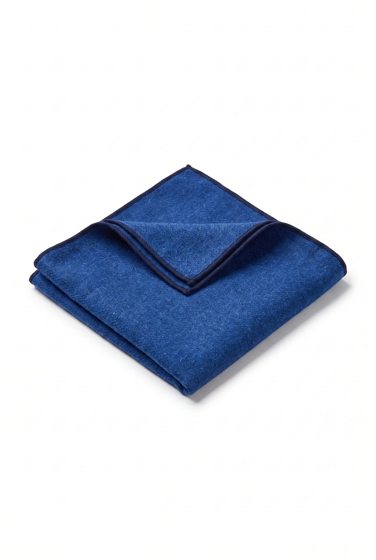 Pochette de costume pour homme en tweed bleu roi mélangé laine