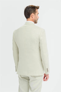 Blazer vert sauge pour homme, coupe ajustée
