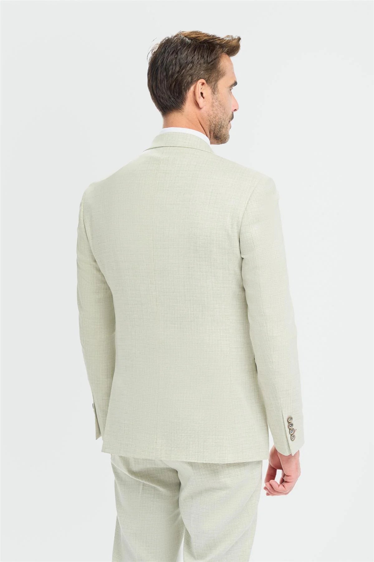 Blazer vert sauge pour homme, coupe ajustée