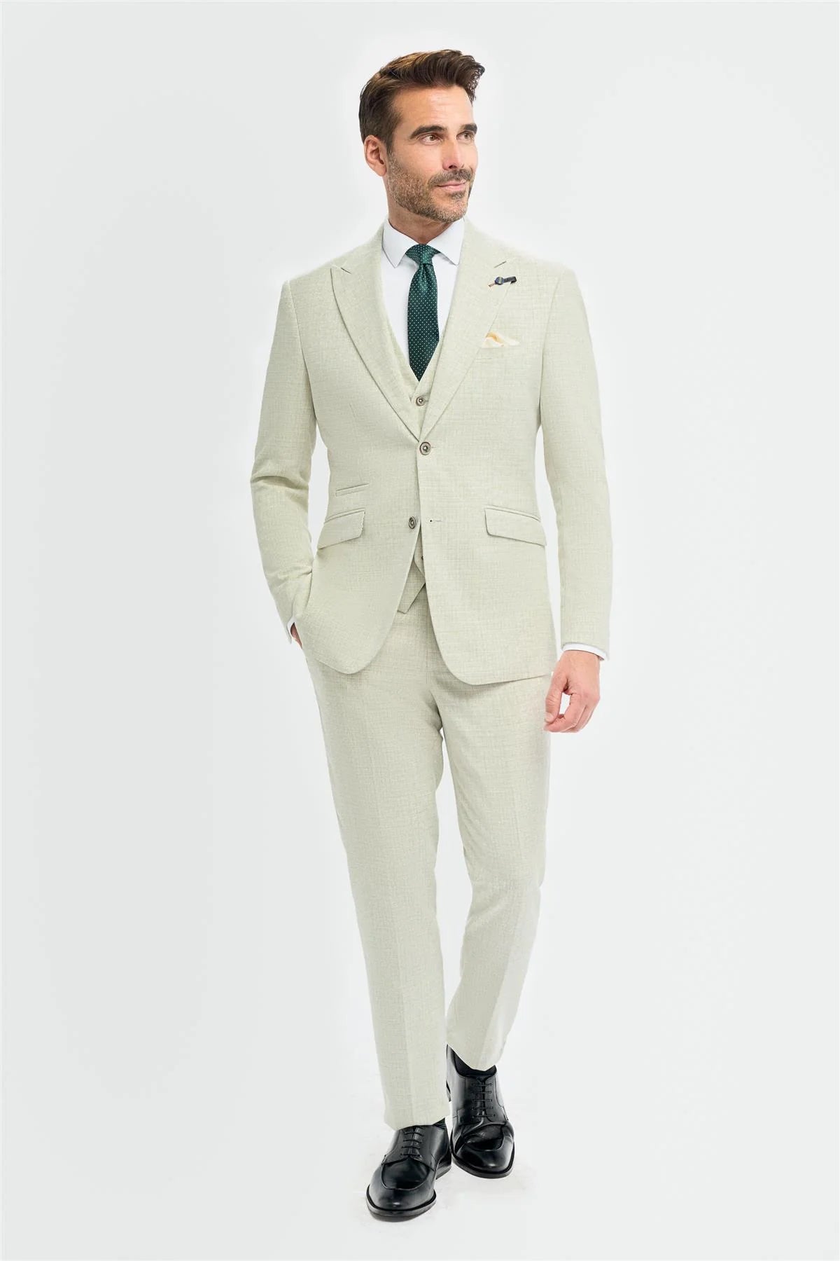Blazer vert sauge pour homme, coupe ajustée