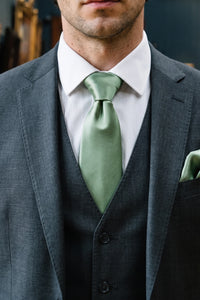 Ensemble de cravate vert sauge pour homme