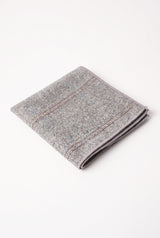 Pochette de costume en tweed argenté pour homme