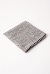 Pochette de costume en tweed argenté pour homme
