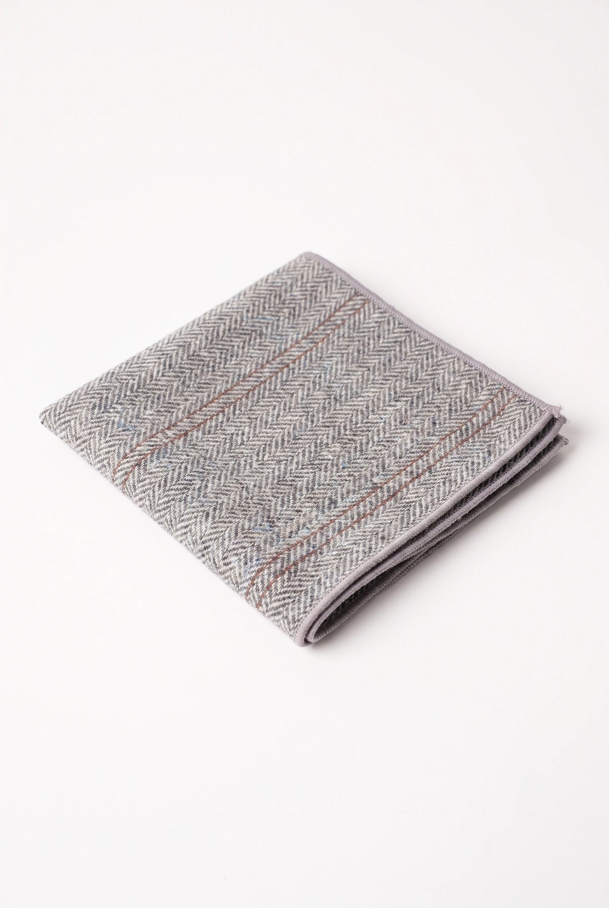 Pochette de costume en tweed argenté pour homme