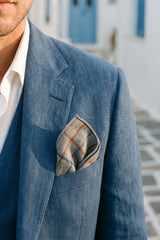 Pochette de costume en tweed argenté pour homme