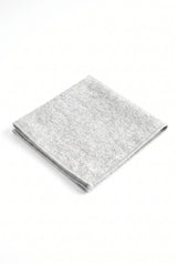 Pochette de costume pour homme en tweed argenté mélangé laine