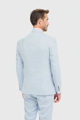Blazer bleu ciel pour homme, coupe ajustée