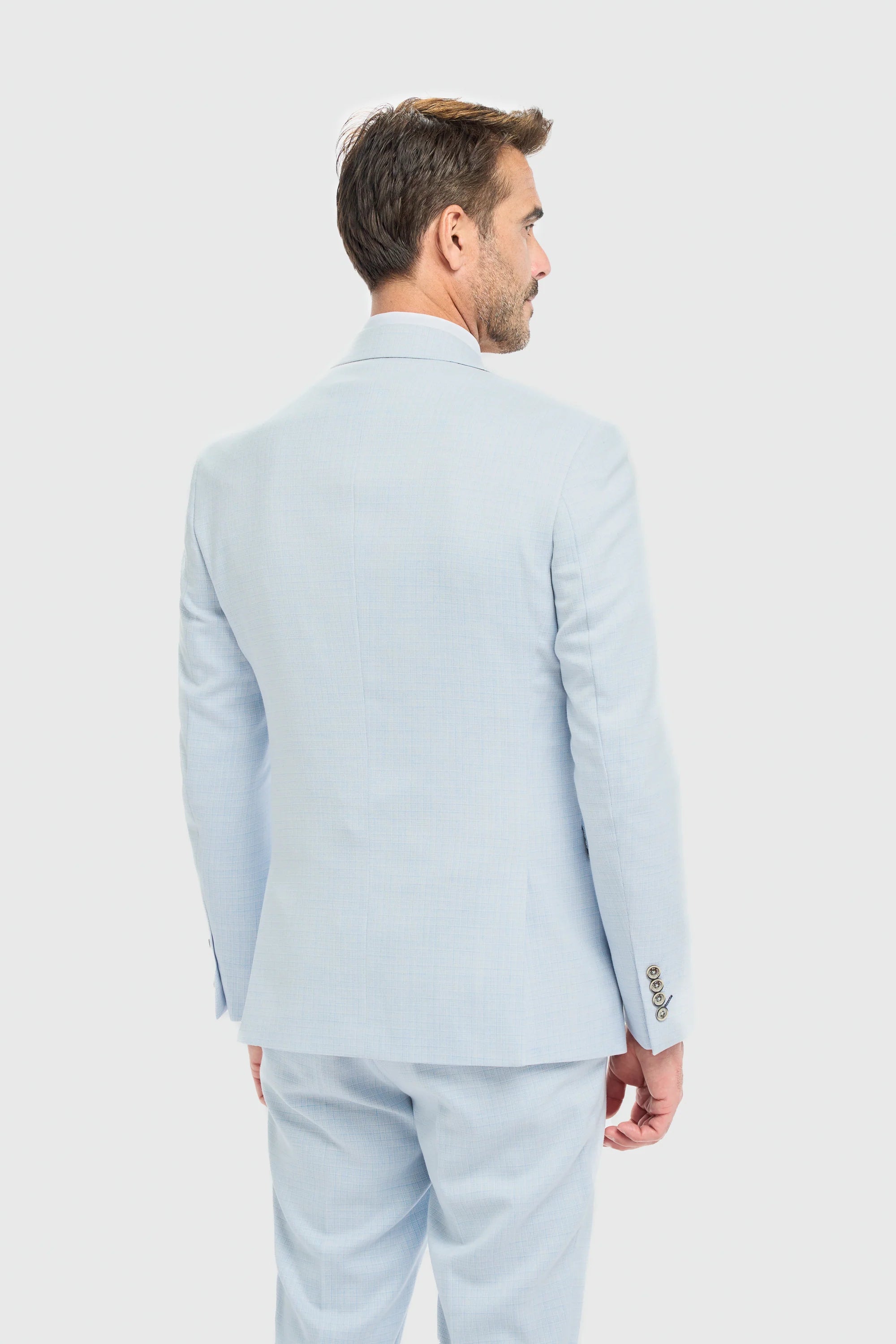Blazer bleu ciel pour homme, coupe ajustée