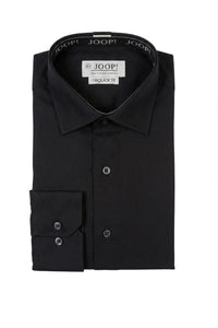 Chemise habillée à manches longues et boutons pour homme, coupe ajustée - Noire
