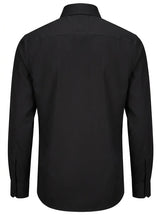 Chemise habillée à manches longues et boutons pour homme, coupe ajustée - Noire