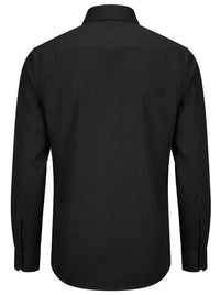Chemise habillée à manches longues et boutons pour homme, coupe ajustée - Noire