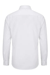 Chemise habillée blanche à manches longues et boutons, coupe ajustée pour homme