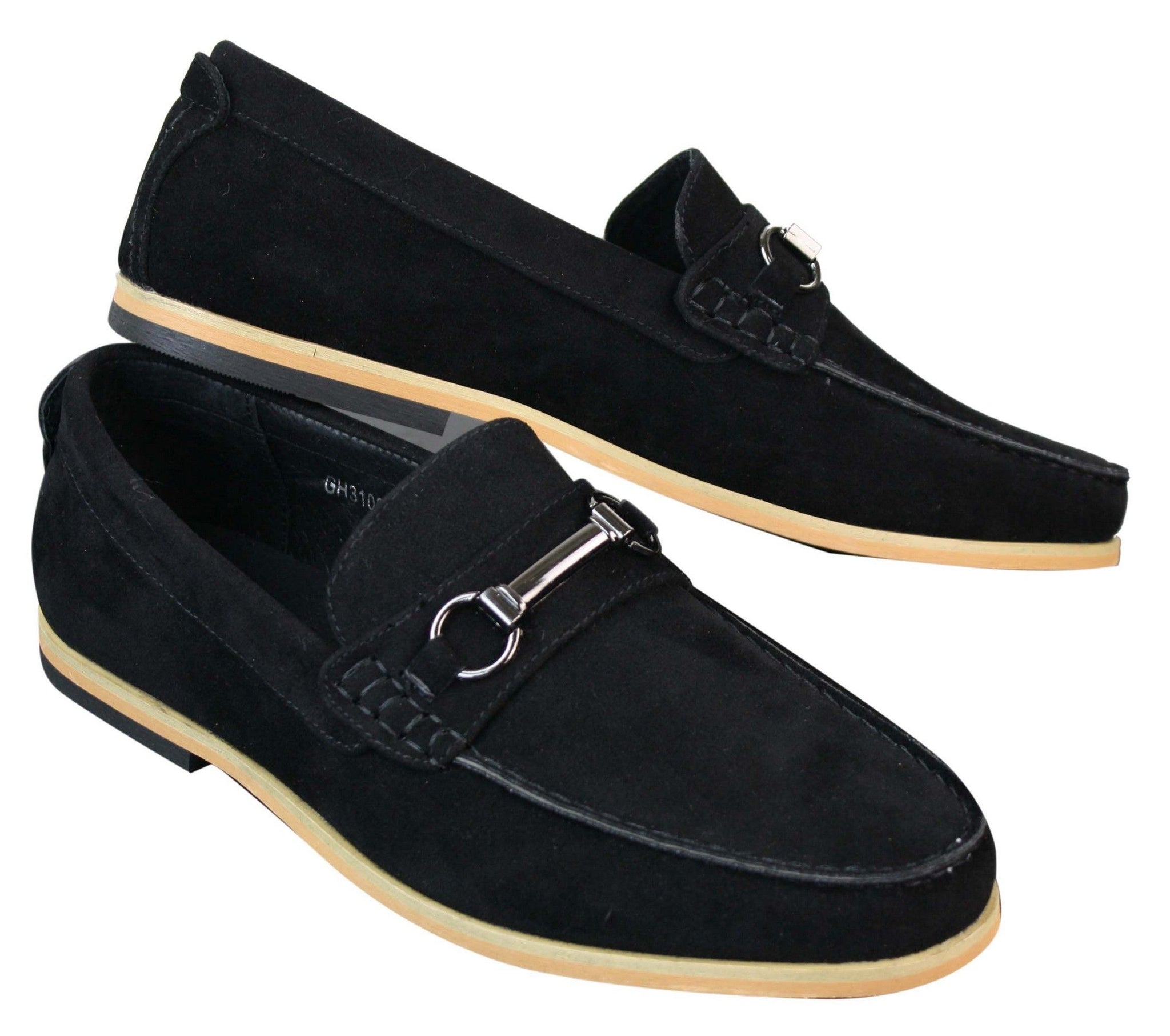 Mens Slip On Buckle Horsebit Driving Shoes Loafers Retro Smart Casual Suede