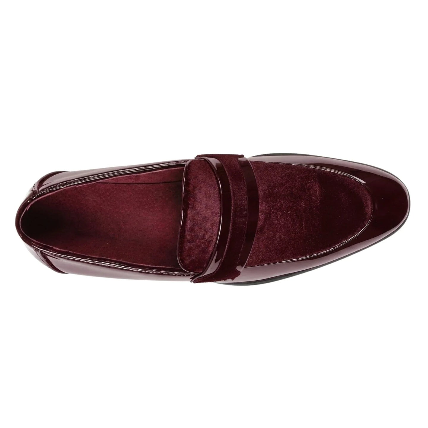 Mocassins pour hommes en cuir végétalien à enfiler, ornés de velours et vernis