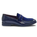Mocassins pour hommes en cuir végétalien à enfiler, ornés de velours et vernis
