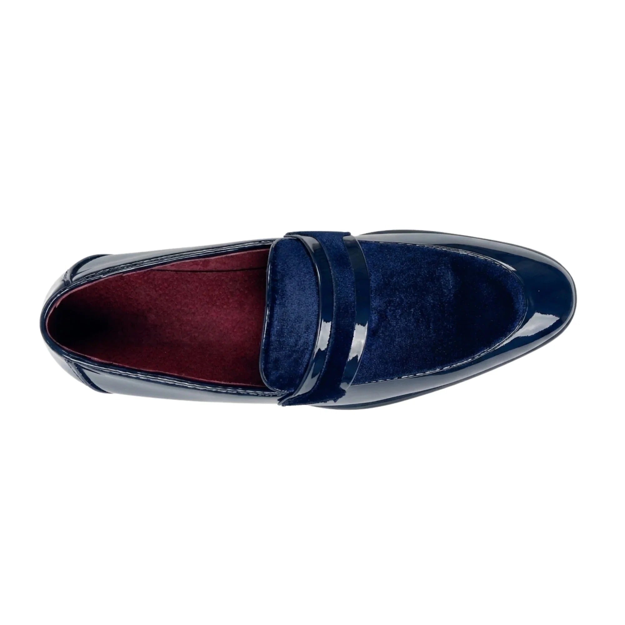 Mocassins pour hommes en cuir végétalien à enfiler, ornés de velours et vernis