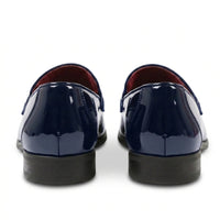 Mocassins pour hommes en cuir végétalien à enfiler, ornés de velours et vernis