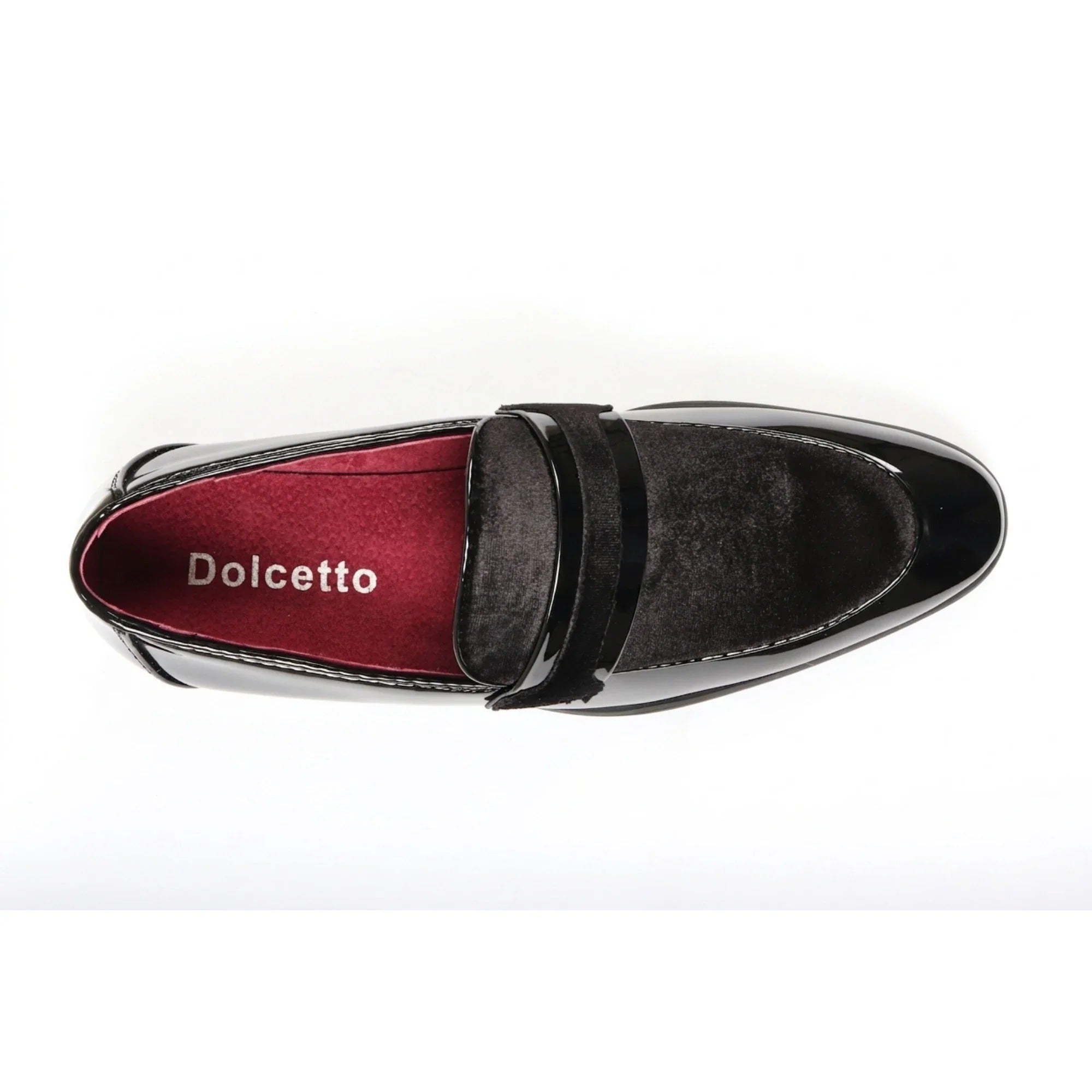 Mocassins pour hommes en cuir végétalien à enfiler, ornés de velours et vernis