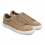 Baskets décontractées à lacets en cuir suédé gris pierre pour homme